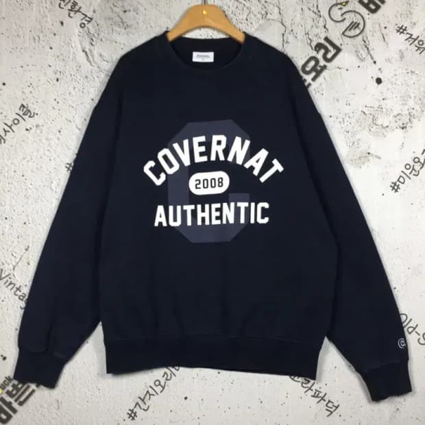 커버낫 COVERNAT 아치로고 스웨트 맨투맨 네이비 L 2200218