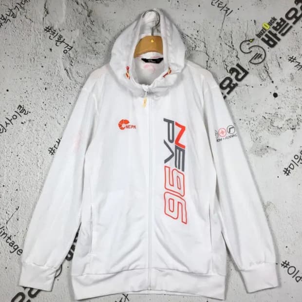 네파 NEPA 테크 런닝 후드 집업 바람막이 화이트 95 3800172