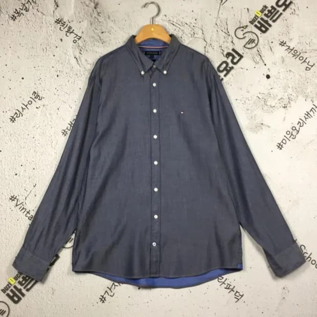 타미힐피거 TOMMY 긴팔 셔츠 남방 그레이 L 1100326