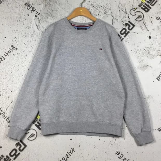 타미힐피거 TOMMY 기모 맨투맨 라이트 그레이 S 2200234