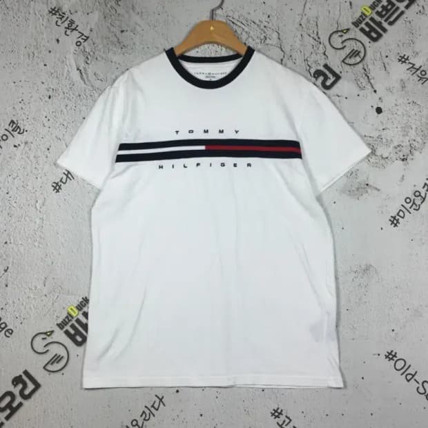 타미힐피거 TOMMY 플래그 반팔 티 화이트 M 1000484