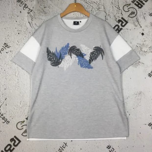 와이드앵글 W.ANGLE 도톰 반팔 티 라이트 그레이 95 1000494