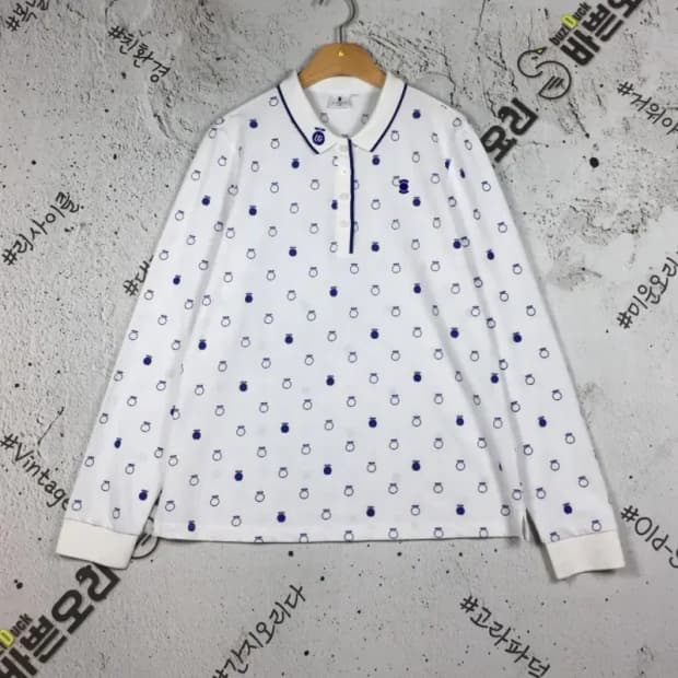 와이드앵글 W.ANGLE 골프 긴팔 카라 티 화이트 105 2100149