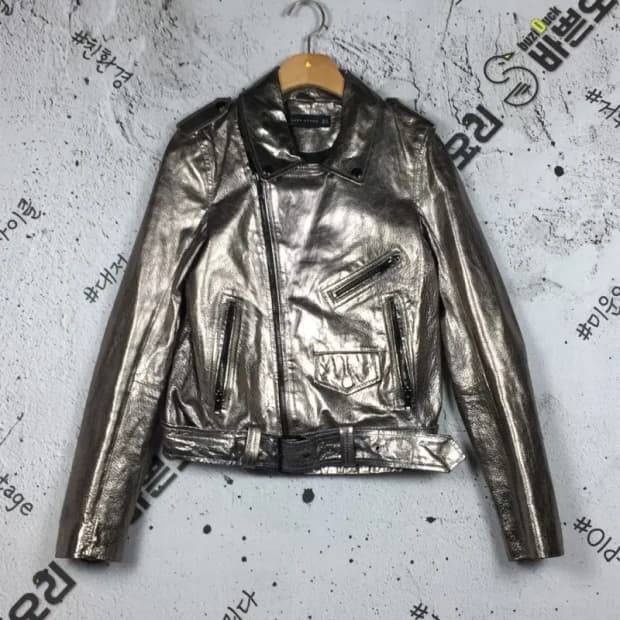 자라 ZARA 여성 건메탈 실버 모토재킷 XS 3200069