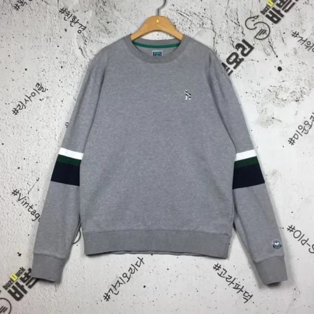 헤지스 테니스 윔블던 맨투맨 배색 라이트 그레이 95 2200244