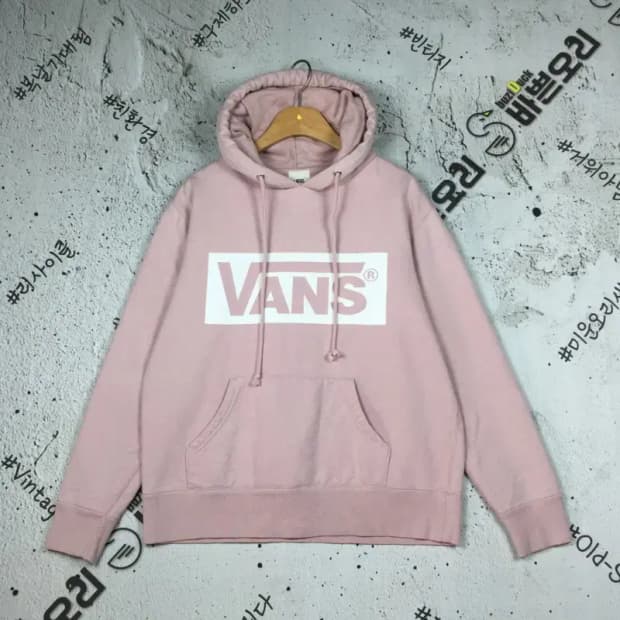반스 스퀘어 빅로고 약기모 후드티 라이트 핑크 M 2300231