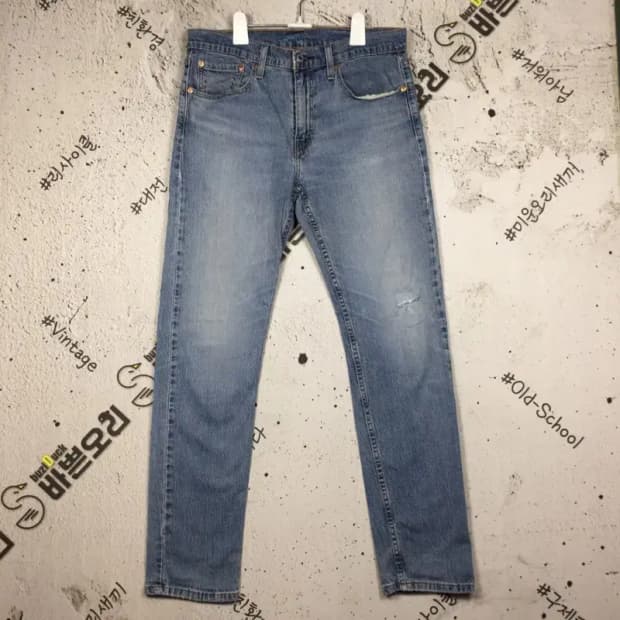 리바이스 502 워싱 데님 청바지 연청 W32 L32 4100086