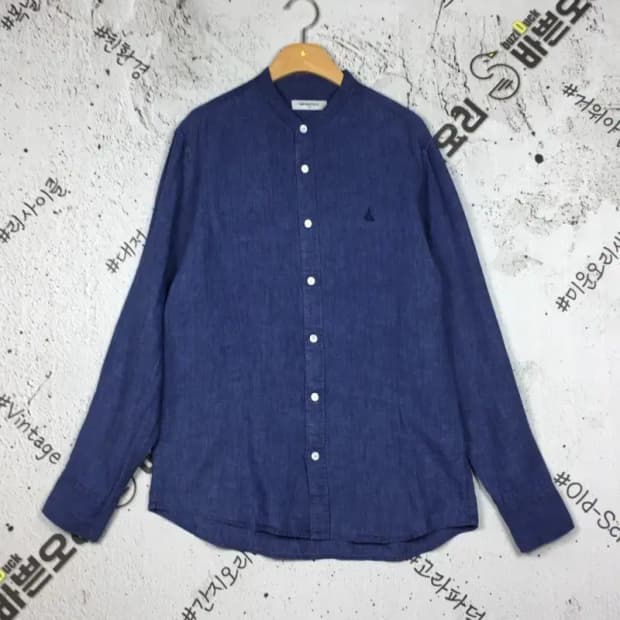 빈폴 헨리넥 마재질 셔츠 네이비 95 1100343