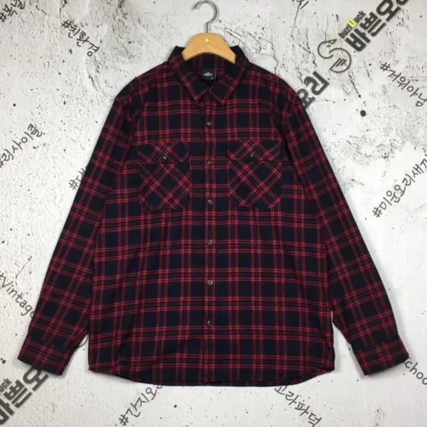 아이더 도톰 셰이크 아웃도어 남방 셔츠 레드 타탄 XL 1100346
