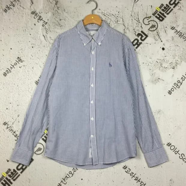 헤지스 클래식 레귤러핏 셔츠 블루 스트라이프 M 1100352