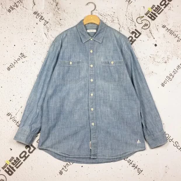 빈폴 슬림핏 데님 남방 셔츠 연청 110 1100353
