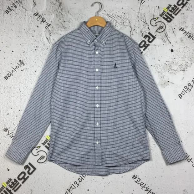 빈폴 도톰 남방 셔츠 네이비 체크 95 1100354