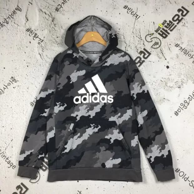 아디다스 오리지널 주니어 카모 후드티 그레이 160 2300237