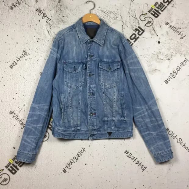 게스 블루 데님 트러커 청 자켓 M 3200086