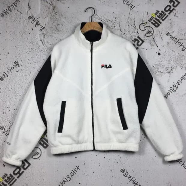 필라 FILA 리버시블 양면 플리스 점퍼 자켓 화이트 S 3400162