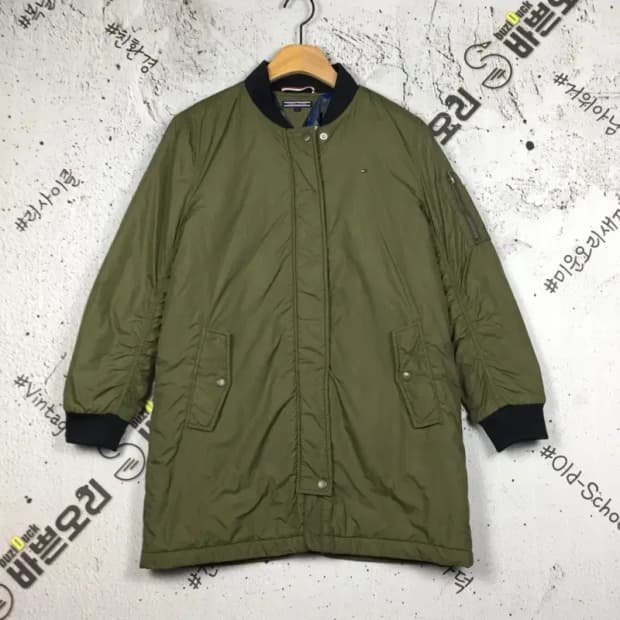 타미힐피거 여성 하프 블루종 점퍼 카키 176 3400168