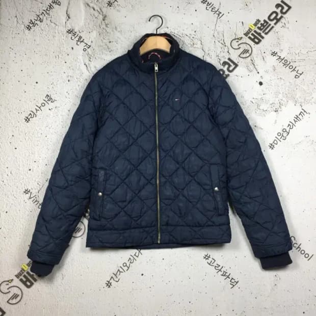 타미힐피거 퀼팅 경량 패딩 점퍼 네이비 M 3400174