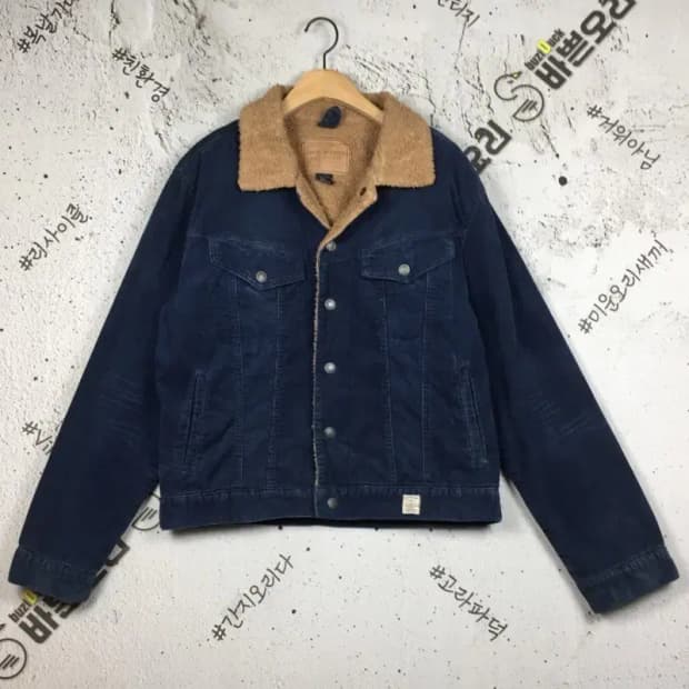 아베크롬비 데님 양털 골지 코듀로이 양털 자켓 네이비 L 3400179
