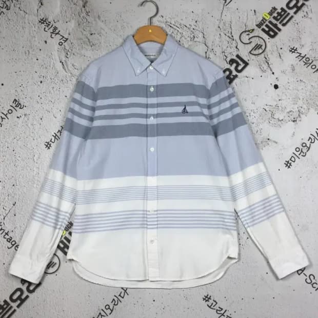 빈폴 긴팔 셔츠 라이트 블루 스트라이프 95 1100365