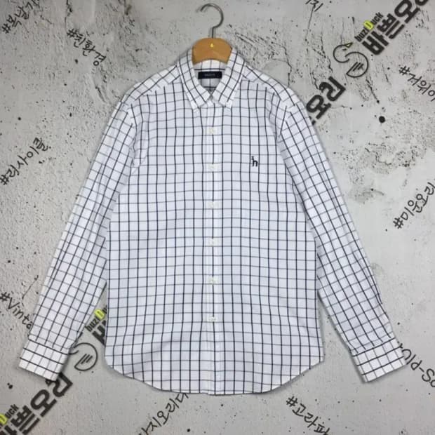 헤지스 긴팔 셔츠 화이트 그래프체크 95 1100367