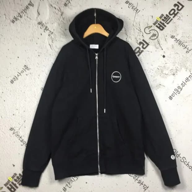 커버낫 투웨이 어센틱 로고 후드 집업 블랙 L 2300246