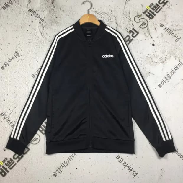 아디다스 3S 블루종 져지 자켓 블랙 검흰 L 3100259