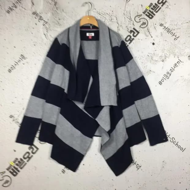 타미힐피거 데님 여성 스웨터 가디건 블루 XS 2400107