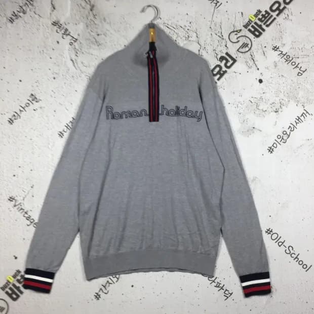 제이디엑스 골프 반집업 터틀넥 니트 스웨터 그레이 110 2400101