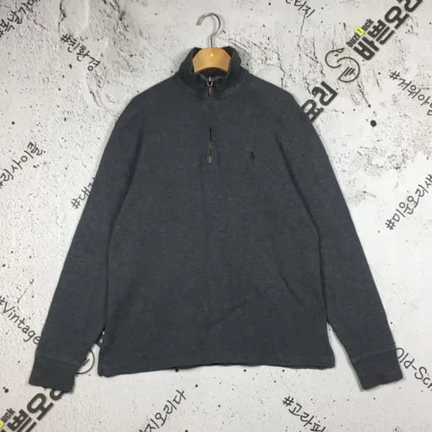 폴로랄프로렌 코튼 하트집업 니트 스웨터 그레이 S 2400104