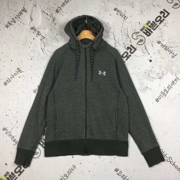 언더아머 폴리 후드 집업 그레이 MD 2300252