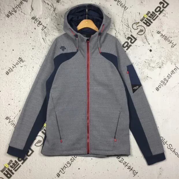 데상트 트레이닝 허니콤 플리스 탑 집업 그레이 M 3400191