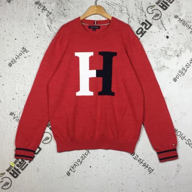 타미힐피거 이니셜 빅로고 니트 레드 L 2400113