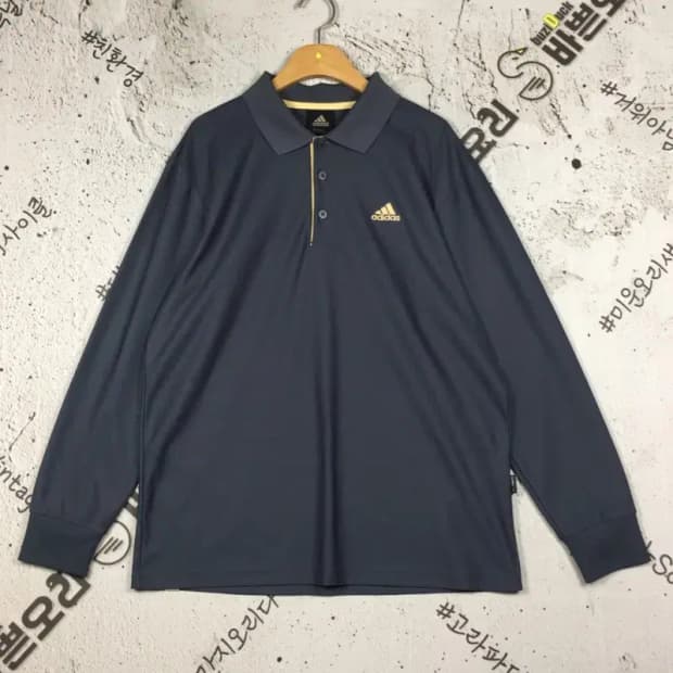 아디다스 기능성 카라 긴팔 티 그레이 L 2100176