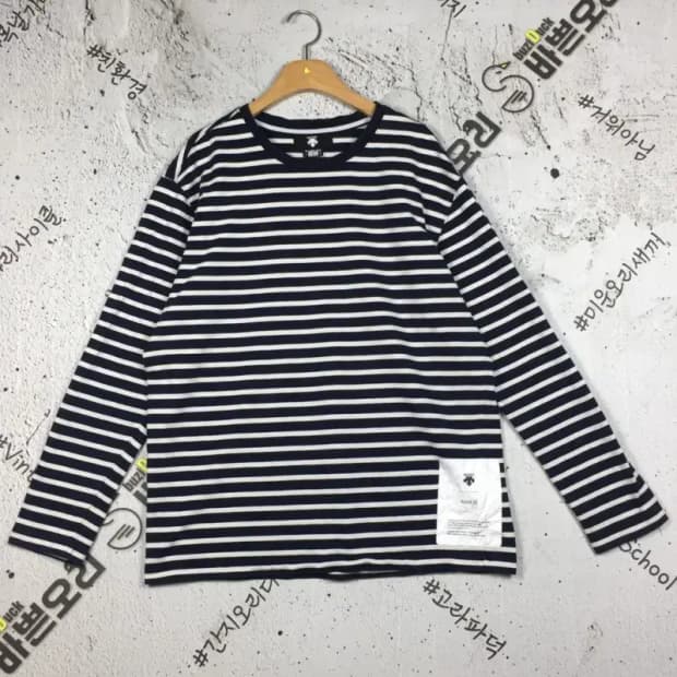 데상트 라운드 롱슬리브 긴팔 티 네이비 M 2100179