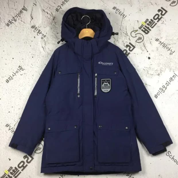 디스커버리 구스다운 패딩 점퍼 네이비 95 3400209