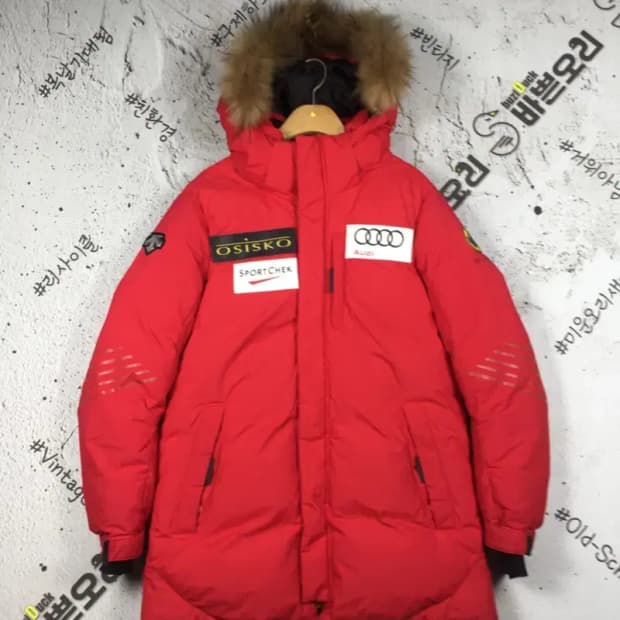 데상트 여성 캐나다 스키 아우디 덕다운 패딩 레드 85 3400217