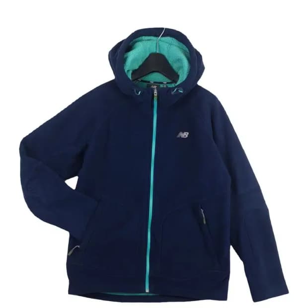 뉴발란스 NB 기모 후드 후리스 네이비 싸이언 3400042