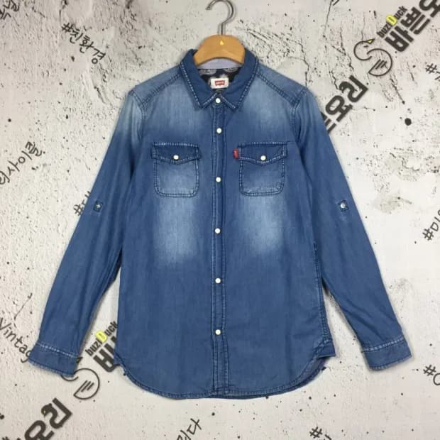 리바이스 여성 웨스턴 데님 셔츠 네이비 155 1100386