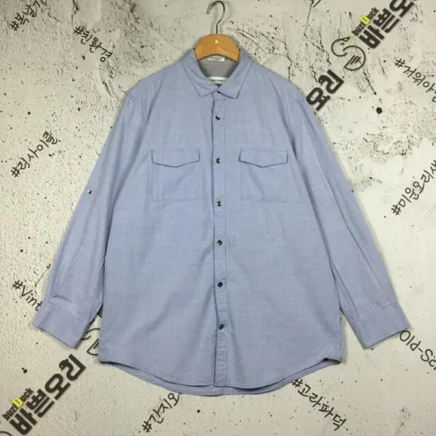 캘빈클라인 클래식핏 긴팔 셔츠 라이트 블루 M 1100396