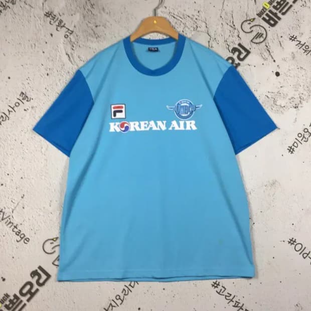 필라 FILA 배구 대한항공 점보스 반팔 티 블루 105 1000523