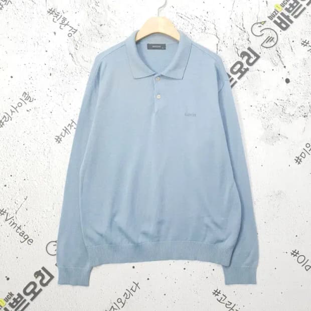 헤지스 HAZZYS 카라티 니트 라이트 블루 95 2400032