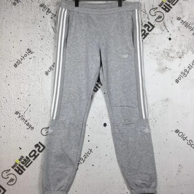 아디다스 아웃라인 스펠 기모 트레이닝 바지 그레이 L 4400099