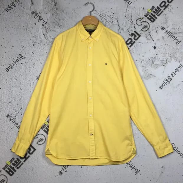 타미힐피거 가먼트다이 슬림핏 셔츠 옐로우 S 1100402