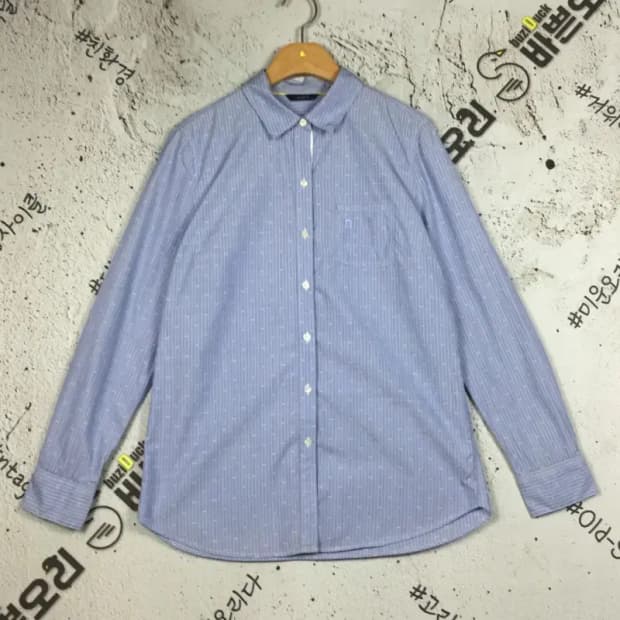 헤지스 블루화이트 스트라이프 MR 셔츠 라이트블루 90 1100403