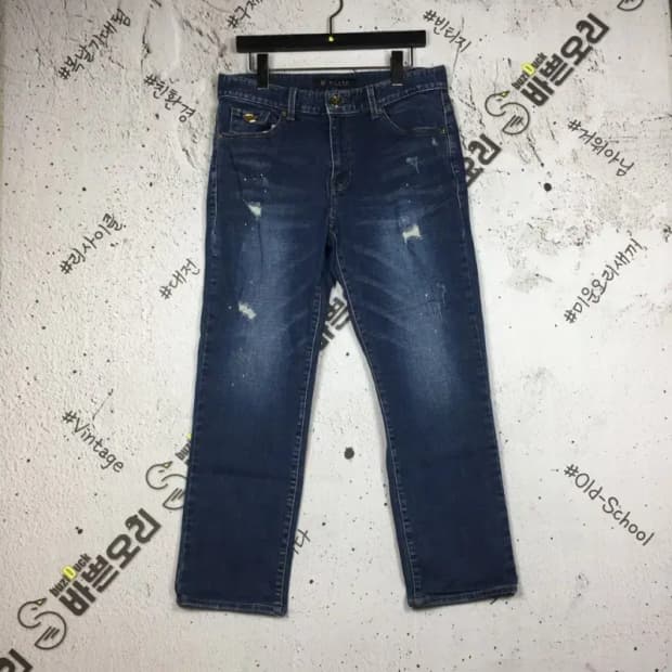 게스 스판 워싱 데님 찢청 청바지 중청 78(31) 4100097