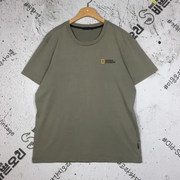 내셔널지오그래픽 캐쥬얼 반팔 티 카키 XL 1900547