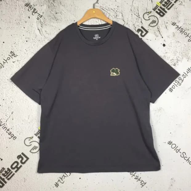 코오롱 스포츠 캠핑와펜 반팔 라운드 티셔츠 그레이 115 1900556