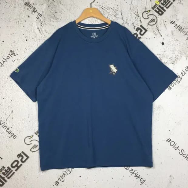 코오롱 스포츠 캠핑와펜 반팔 라운드 티셔츠 네이비 115 1900557