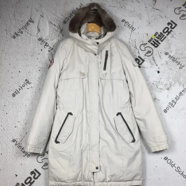 론즈데일 LONSDALE 여성 구스 패딩 점퍼 크림 M 3400244