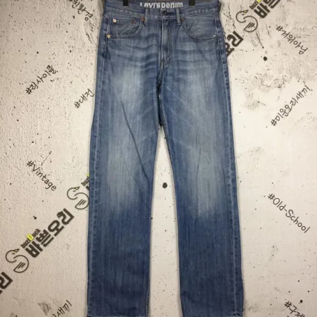 리바이스 604 워싱 데님 청바지 중청 32/34 4100108